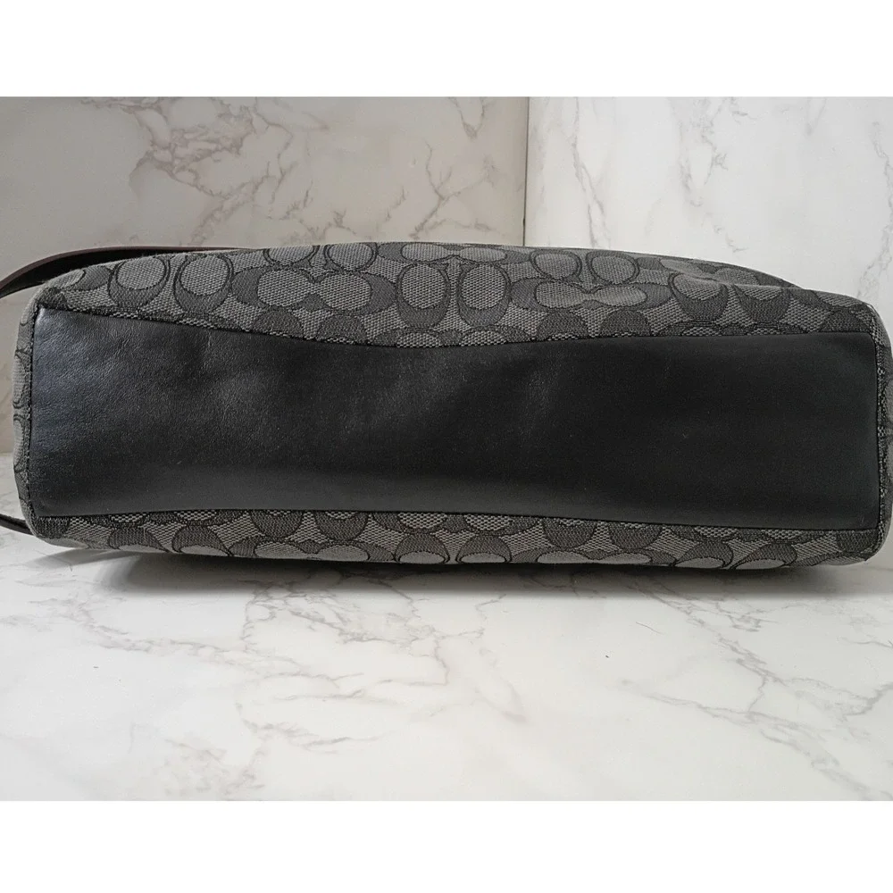 COACH Signature Kelsey Black Smoke Satchel/Crossbody Bag - EUC